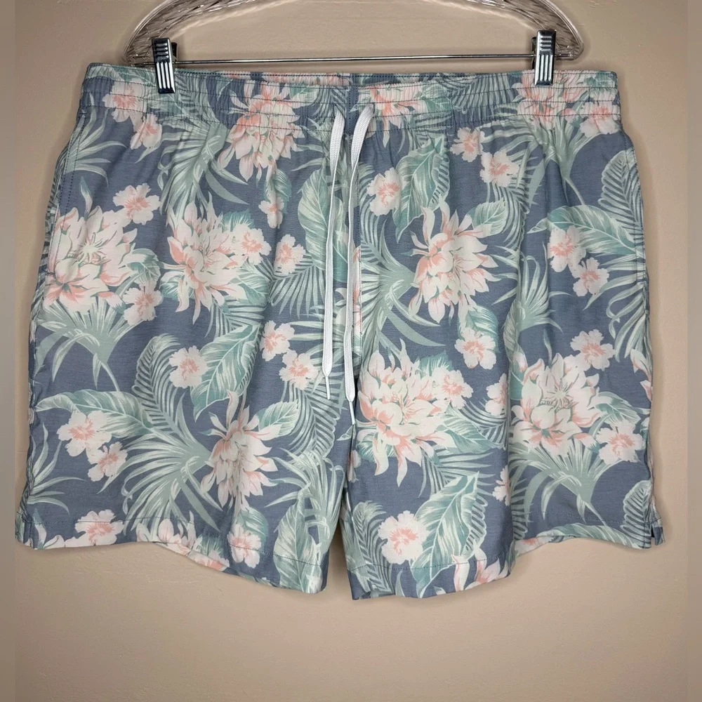 chubbies Blue Floral Swim Trunks